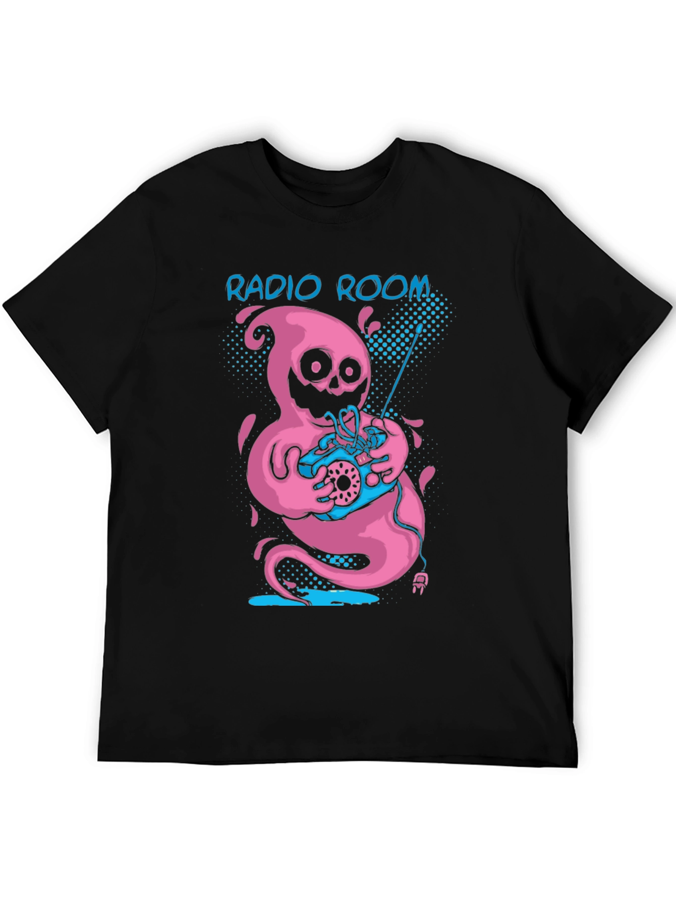 Radio Room Pink Ghost Graphic Tee - Black
