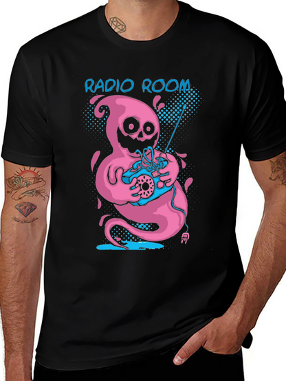 Radio Room Pink Ghost Graphic Tee - Black