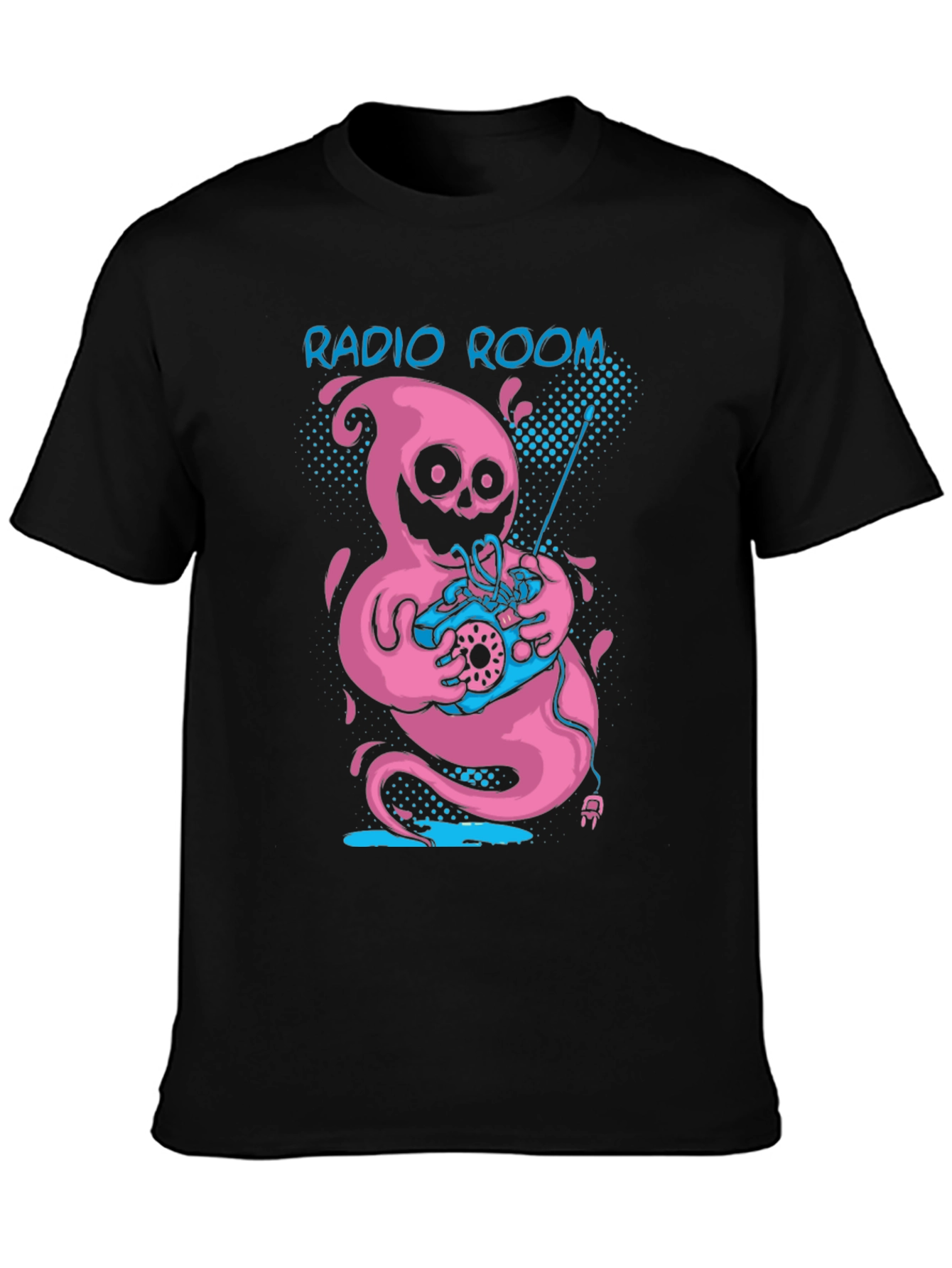 Radio Room Pink Ghost Graphic Tee - Black