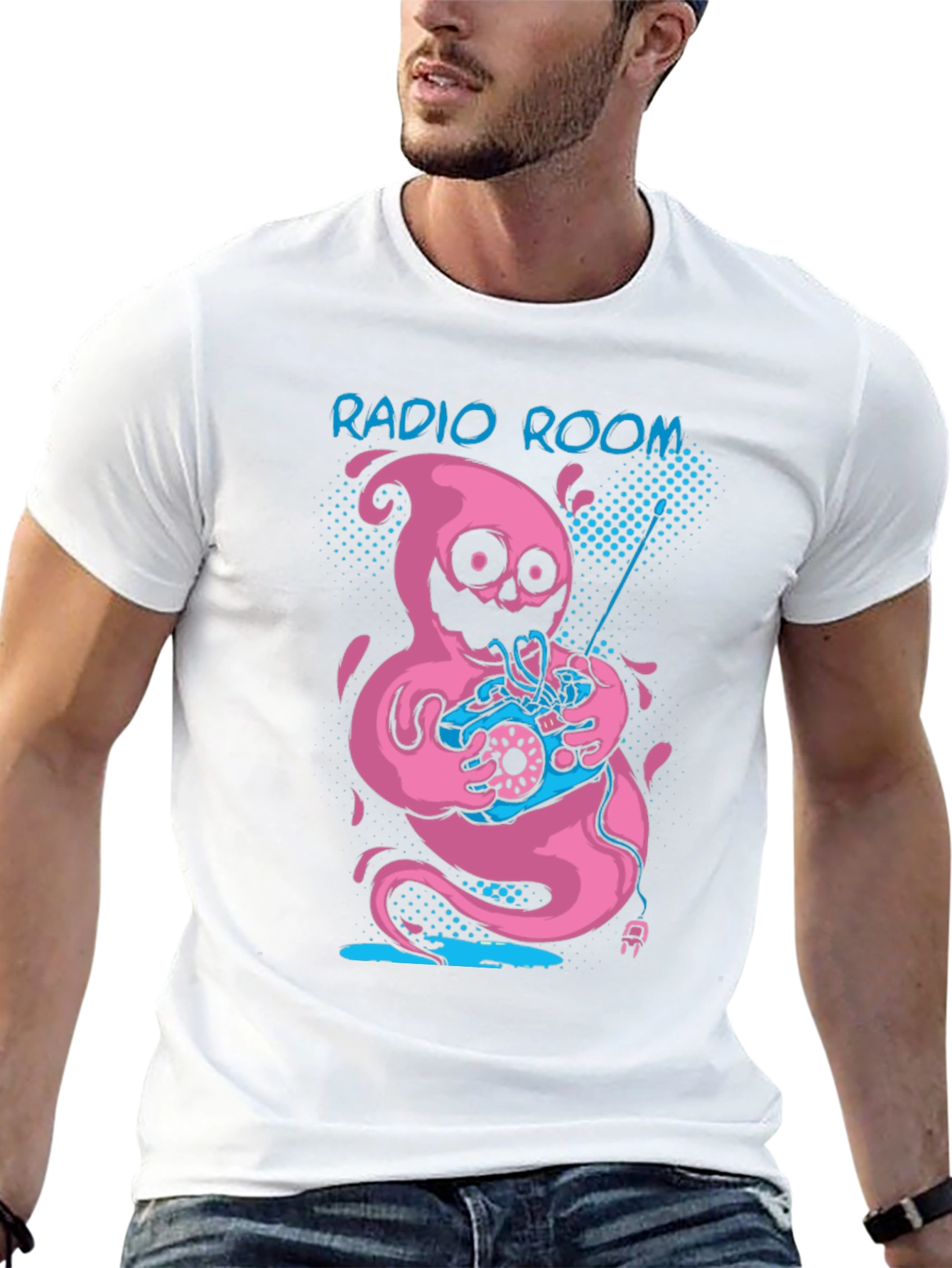 Radio Room Pink Ghost Graphic Tee - Black