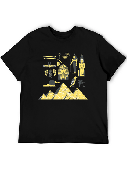 Egyptian Print Black T-Shirt