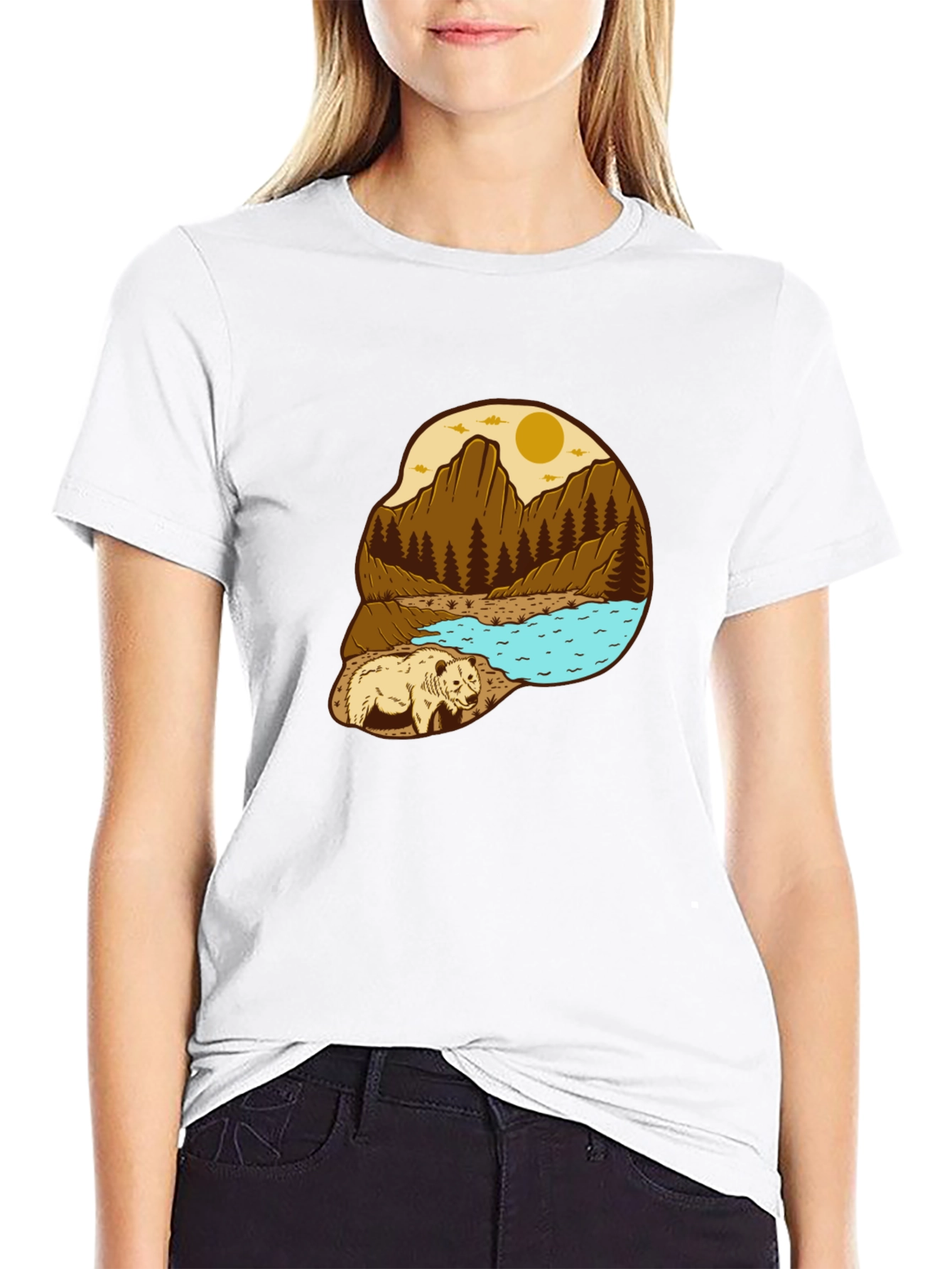 Bear Mountain Scene Graphic Tee