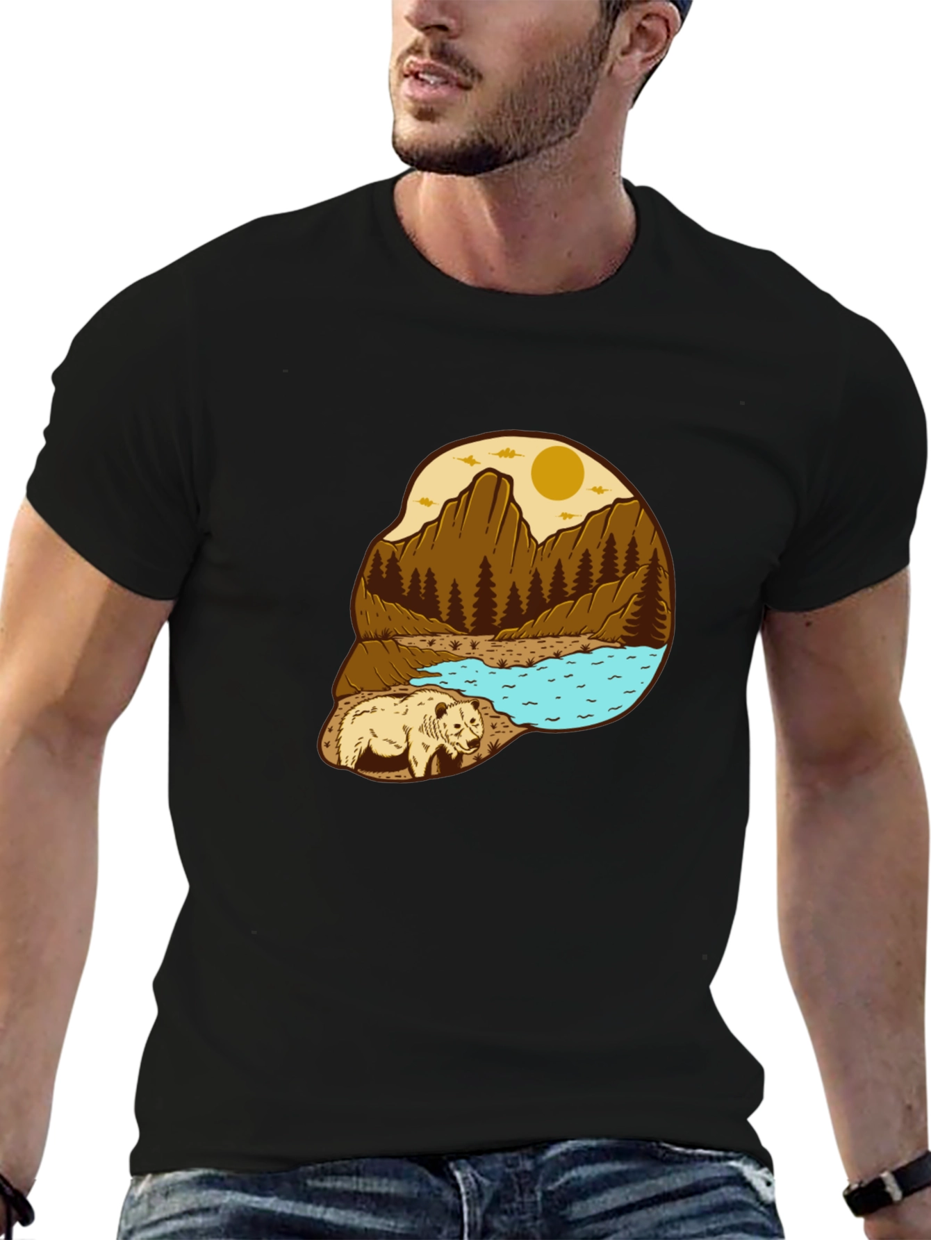 Bear Mountain Scene Graphic Tee