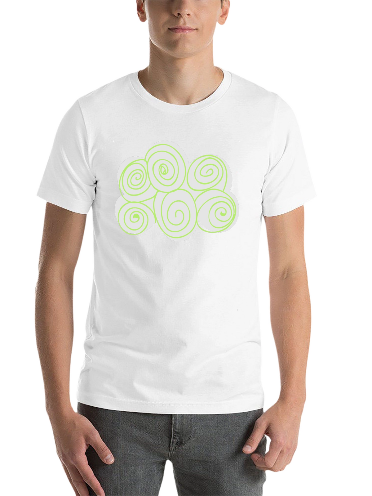 Swirl Cloud Graphic Tee - Soft Black Cotton T-Shirt