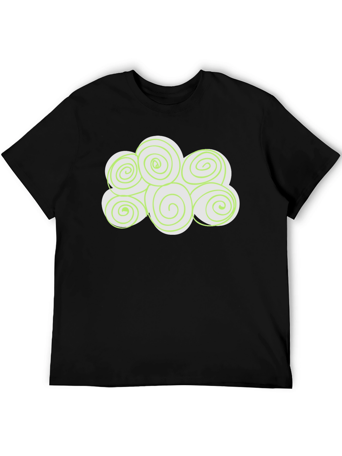 Swirl Cloud Graphic Tee - Soft Black Cotton T-Shirt