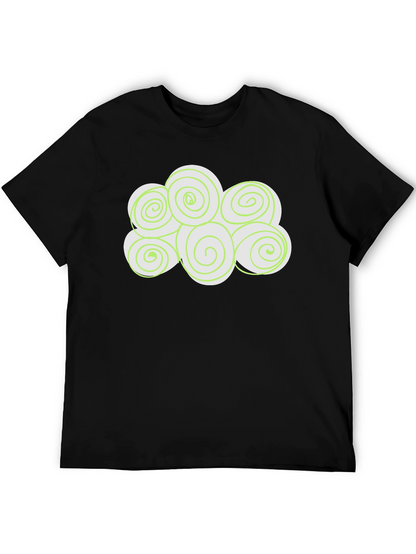 Swirl Cloud Graphic Tee - Soft Black Cotton T-Shirt