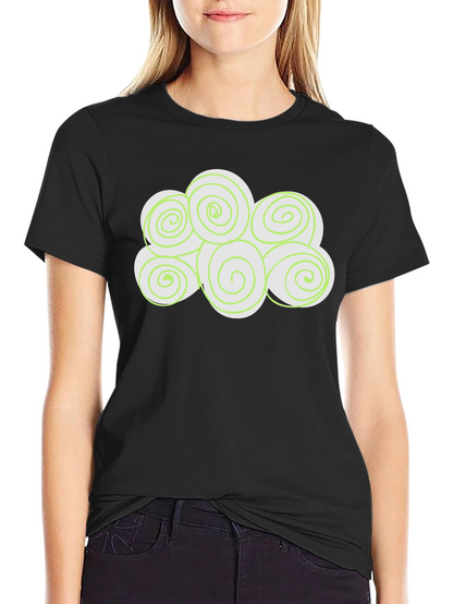 Swirl Cloud Graphic Tee - Soft Black Cotton T-Shirt