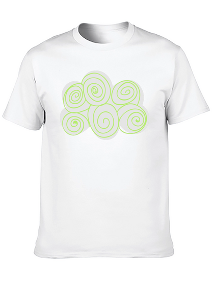 Swirl Cloud Graphic Tee - Soft Black Cotton T-Shirt