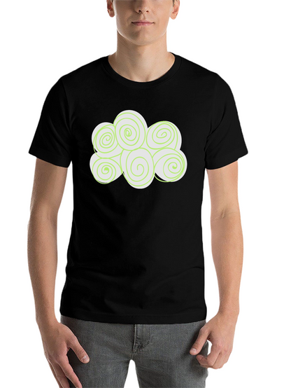 Swirl Cloud Graphic Tee - Soft Black Cotton T-Shirt