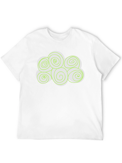 Swirl Cloud Graphic Tee - Soft Black Cotton T-Shirt