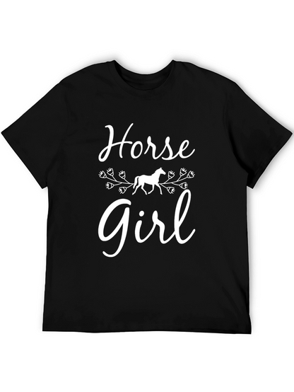 Horse Girl Graphic T-Shirt - Black