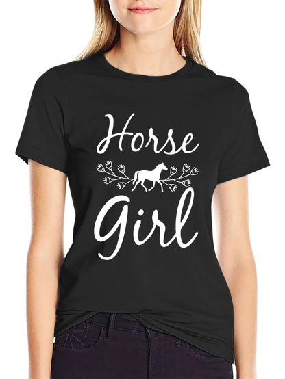 Horse Girl Graphic T-Shirt - Black