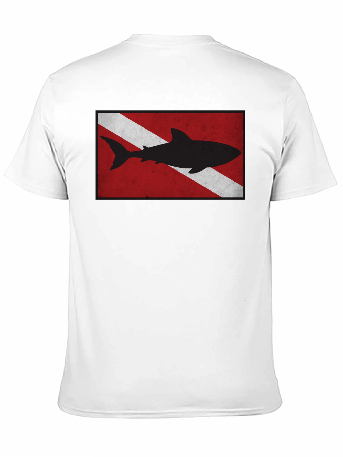 Diver Down Flag Shark Graphic Tee - Black