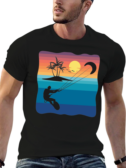 Kitesurfing Sunset Graphic Tee