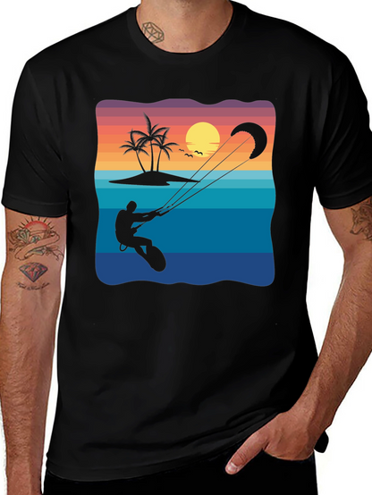 Kitesurfing Sunset Graphic Tee