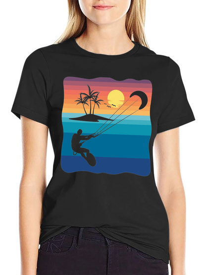 Kitesurfing Sunset Graphic Tee