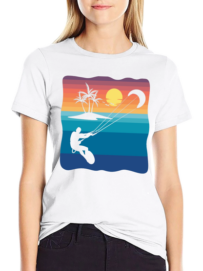 Kitesurfing Sunset Graphic Tee