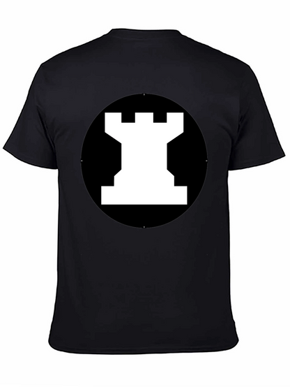 Rook Chess Piece Graphic Tee - Black T-Shirt
