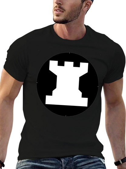 Rook Chess Piece Graphic Tee - Black T-Shirt