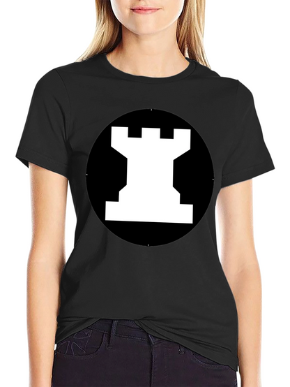 Rook Chess Piece Graphic Tee - Black T-Shirt