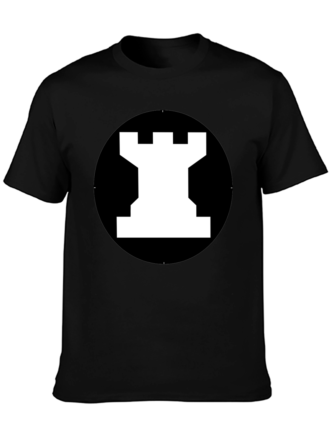 Rook Chess Piece Graphic Tee - Black T-Shirt