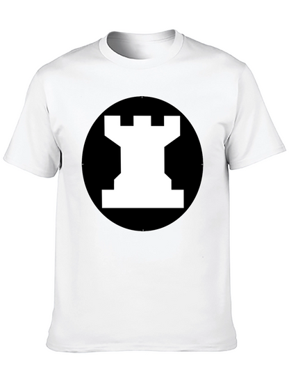 Rook Chess Piece Graphic Tee - Black T-Shirt