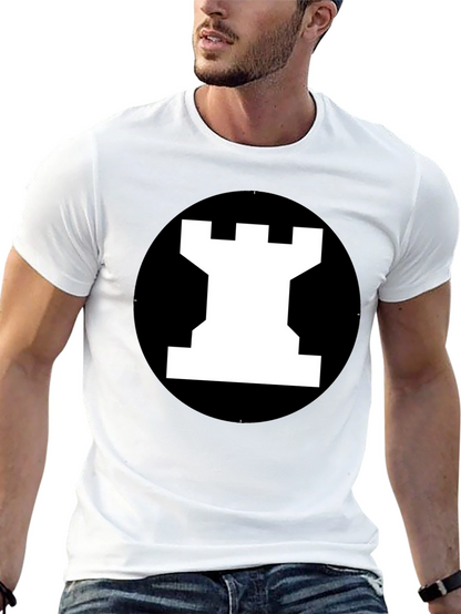 Rook Chess Piece Graphic Tee - Black T-Shirt