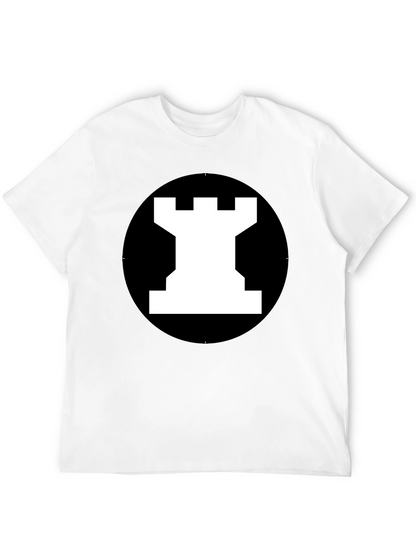 Rook Chess Piece Graphic Tee - Black T-Shirt