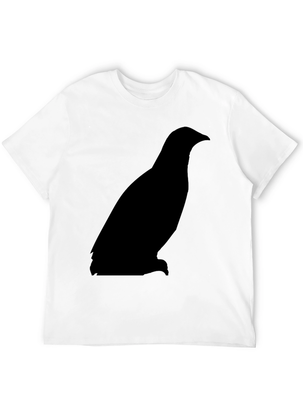 Mens Black T-Shirt with Bird Silhouette Graphic