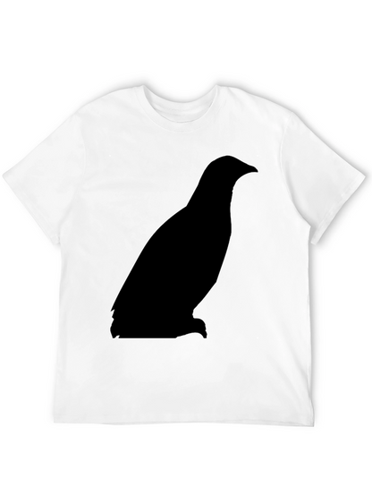 Mens Black T-Shirt with Bird Silhouette Graphic