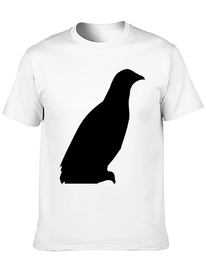 Mens Black T-Shirt with Bird Silhouette Graphic
