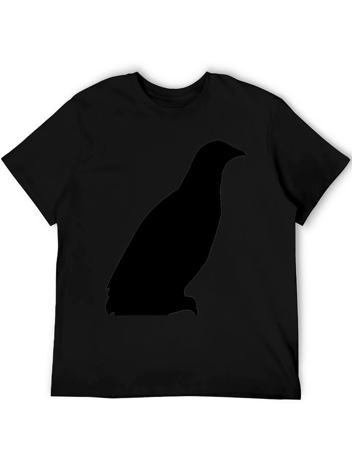 Mens Black T-Shirt with Bird Silhouette Graphic