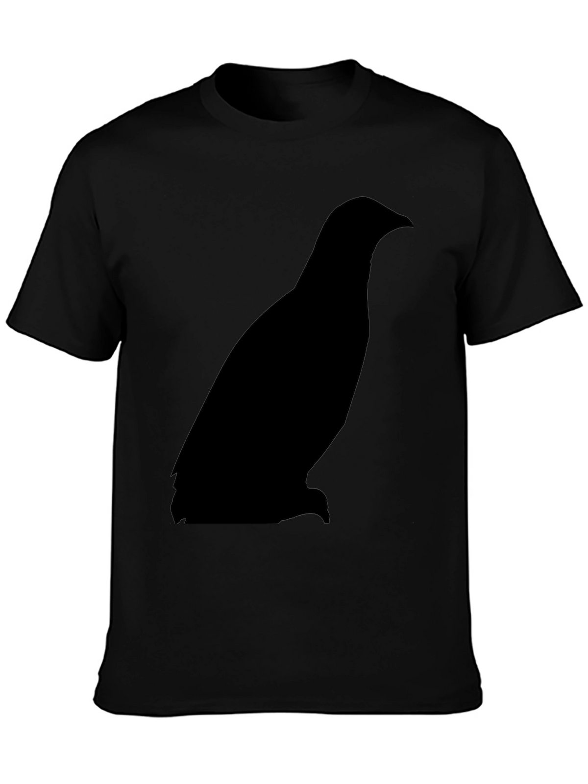 Mens Black T-Shirt with Bird Silhouette Graphic