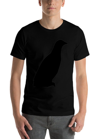 Mens Black T-Shirt with Bird Silhouette Graphic