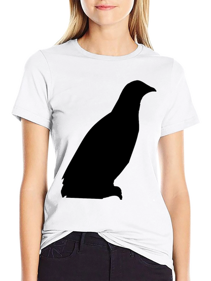 Mens Black T-Shirt with Bird Silhouette Graphic