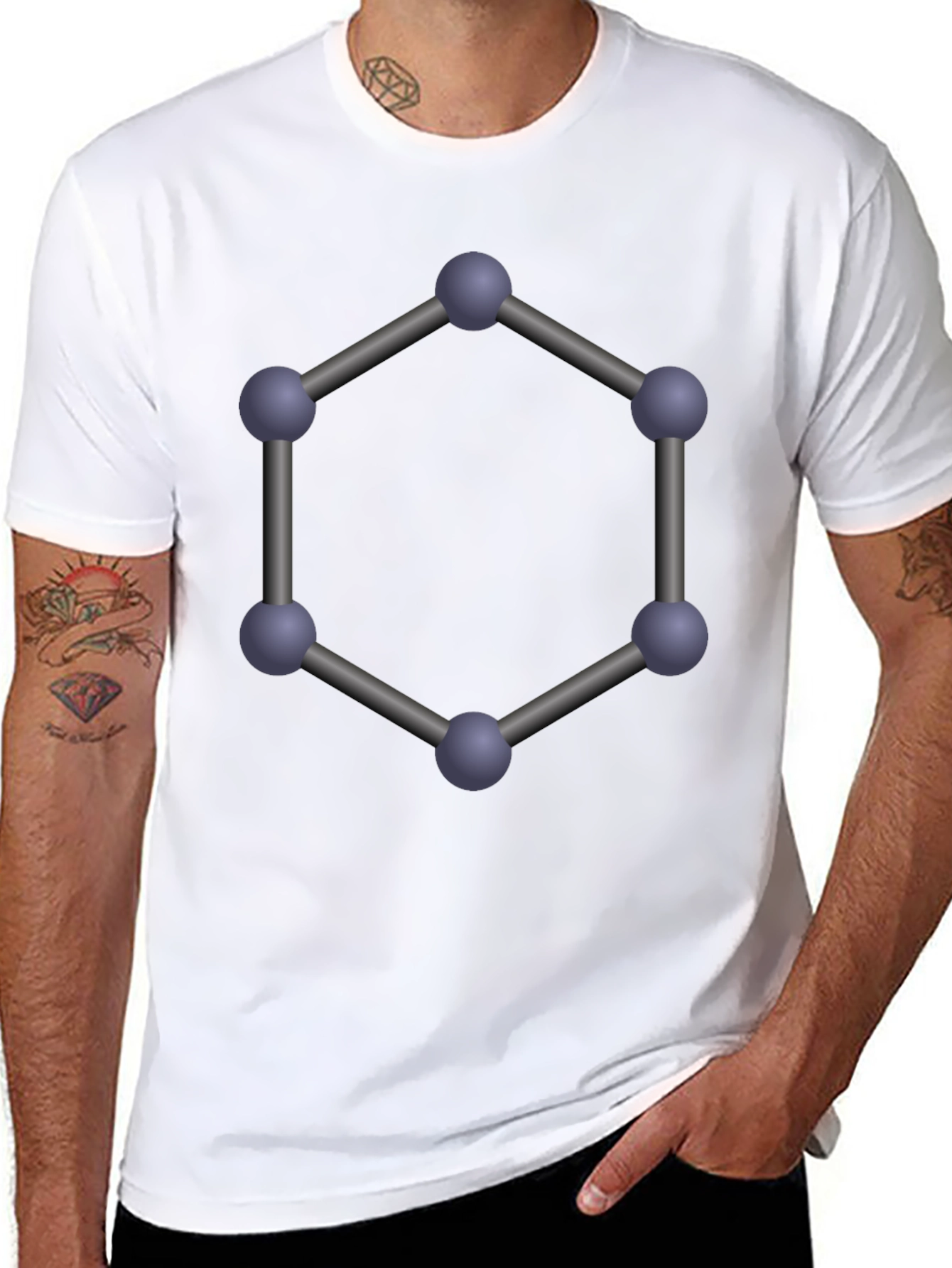 Geometric Molecule T-Shirt - Modern Science Tee