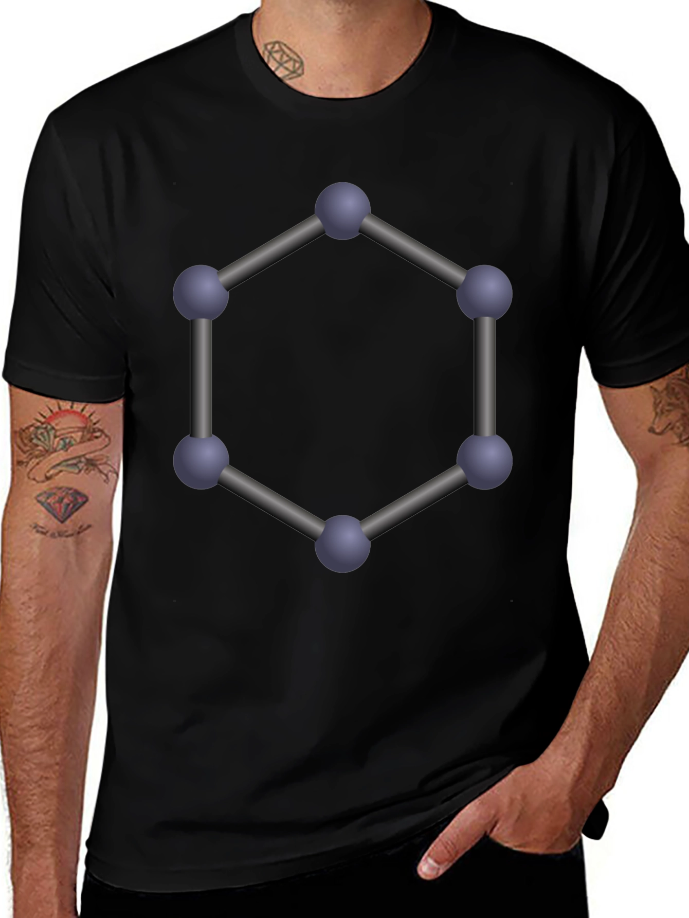 Geometric Molecule T-Shirt - Modern Science Tee