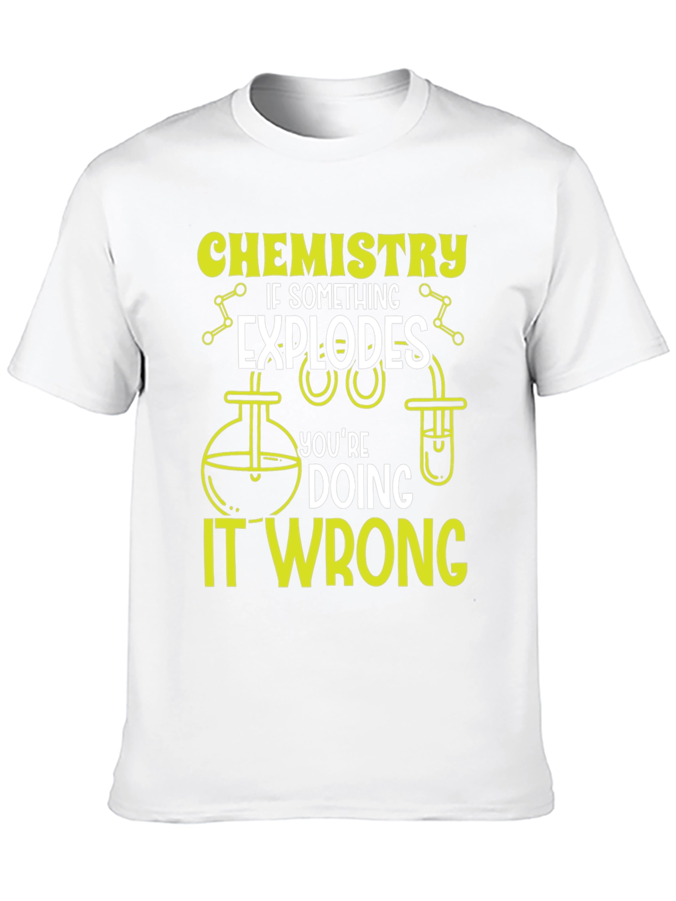 Chemistry Humor Black T-Shirt - Explosions are Wrong!