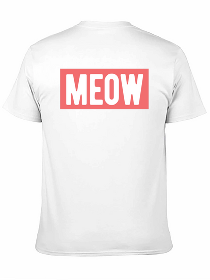 Meow Graphic Tee - Black Cotton T-Shirt