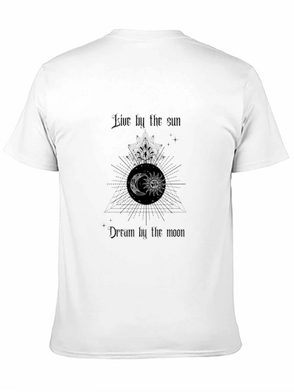 Celestial Moon & Sun Graphic Black T-Shirt