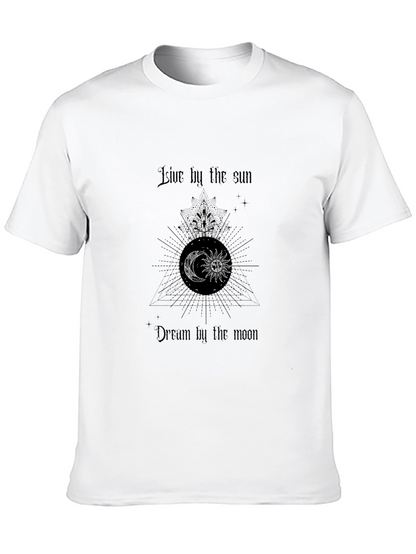 Celestial Moon & Sun Graphic Black T-Shirt