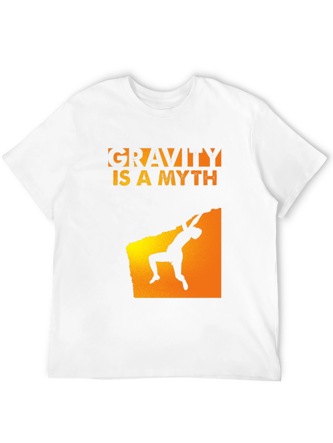 Gravity Is A Myth Rock Climbing Black T-Shirt