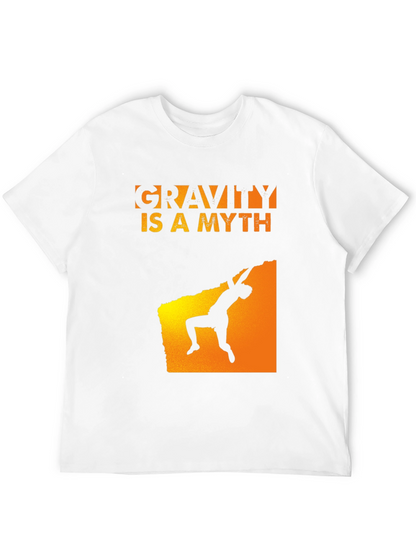 Gravity Is A Myth Rock Climbing Black T-Shirt