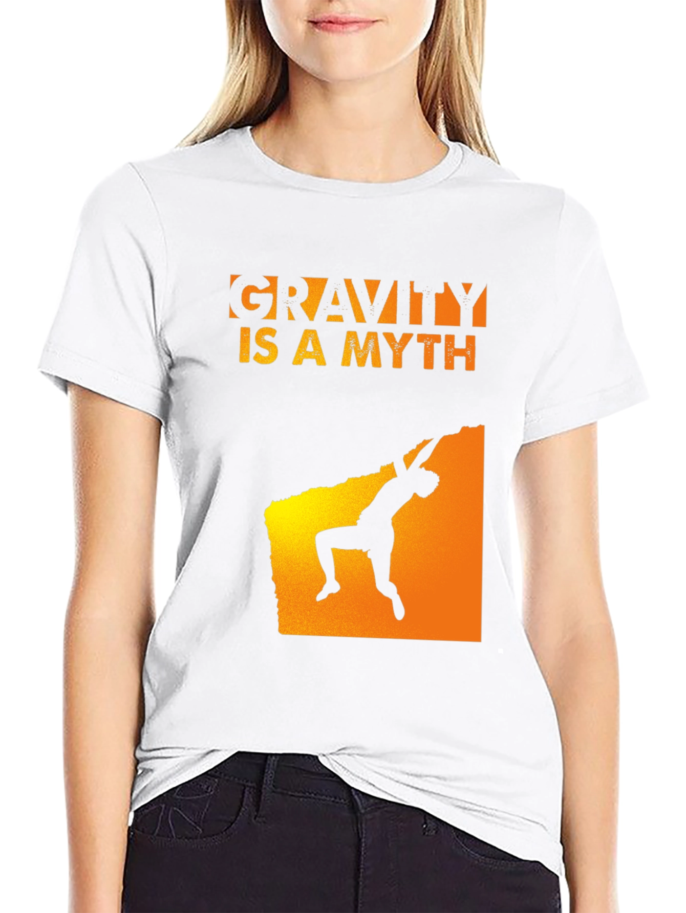 Gravity Is A Myth Rock Climbing Black T-Shirt