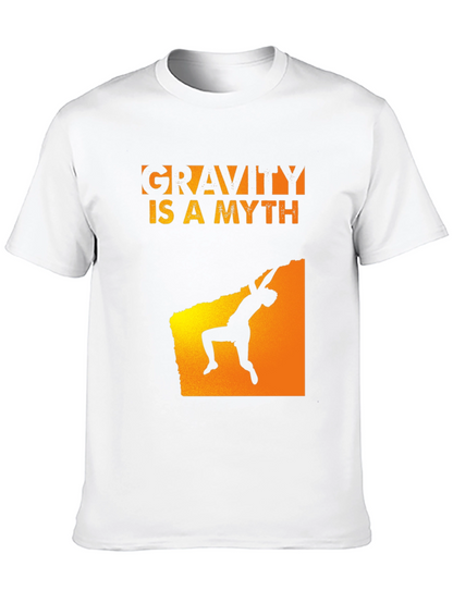 Gravity Is A Myth Rock Climbing Black T-Shirt
