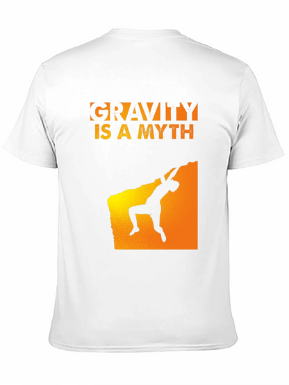 Gravity Is A Myth Rock Climbing Black T-Shirt