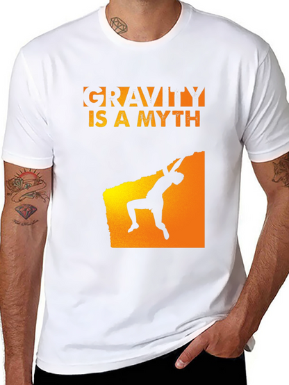 Gravity Is A Myth Rock Climbing Black T-Shirt