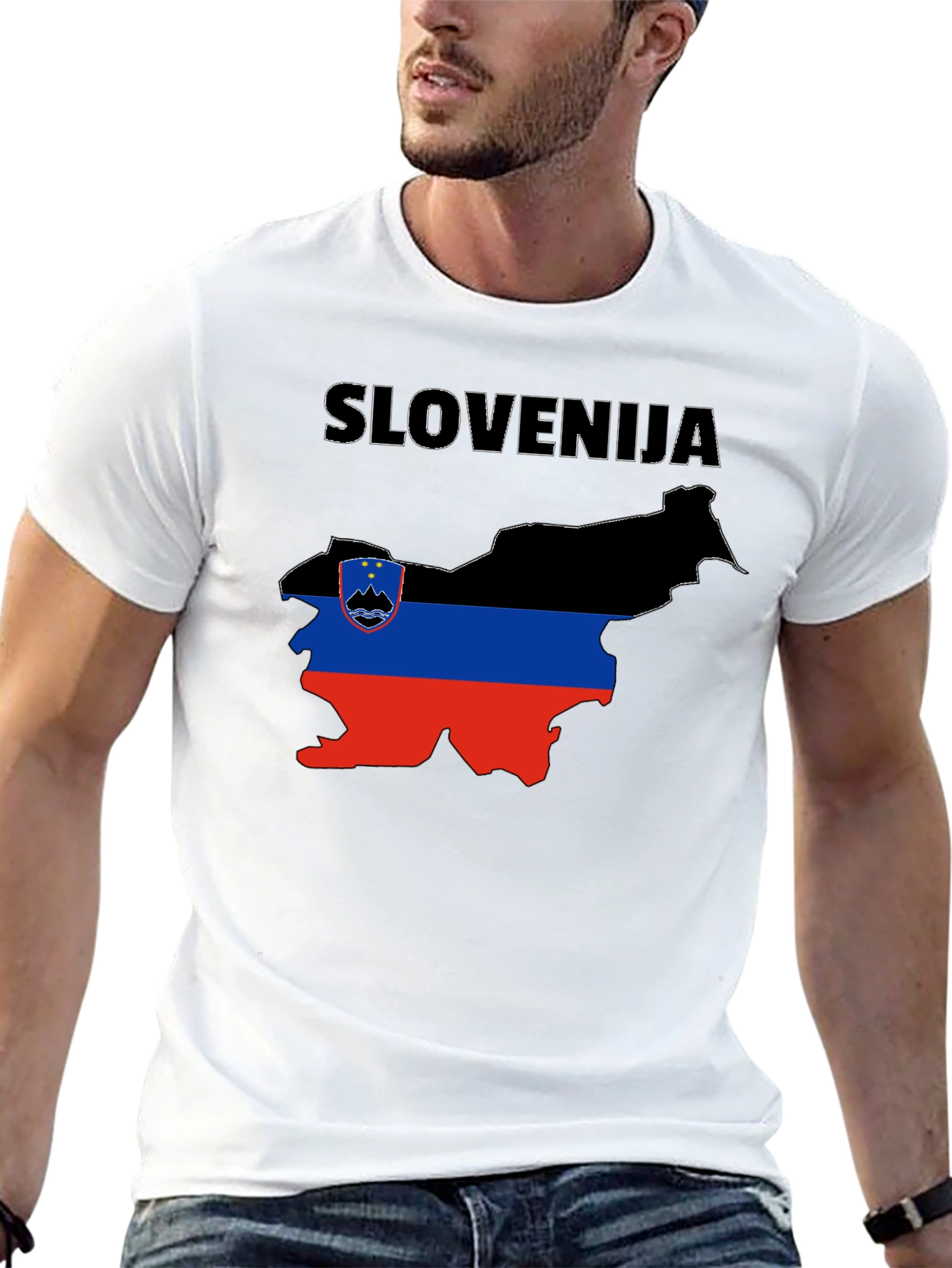 Slovenia Flag Map T-Shirt