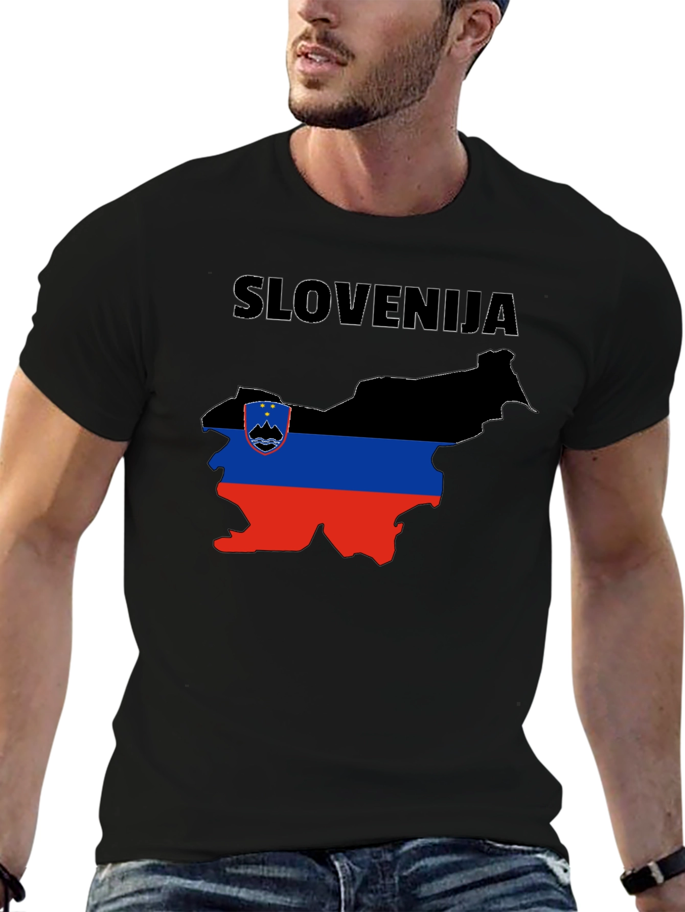 Slovenia Flag Map T-Shirt