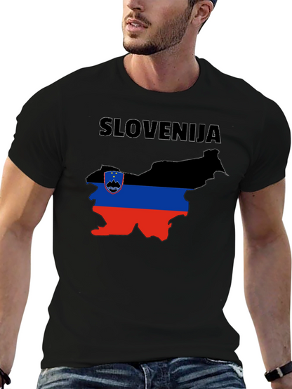 Slovenia Flag Map T-Shirt
